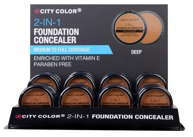 NEW! NEW! F-0076 2-in-1 Foundation Concealer - Light F-0076A 2-in-1 Foundation Concealer - Medium UPC: 849-13601-974-2 Display Dimension: 9.