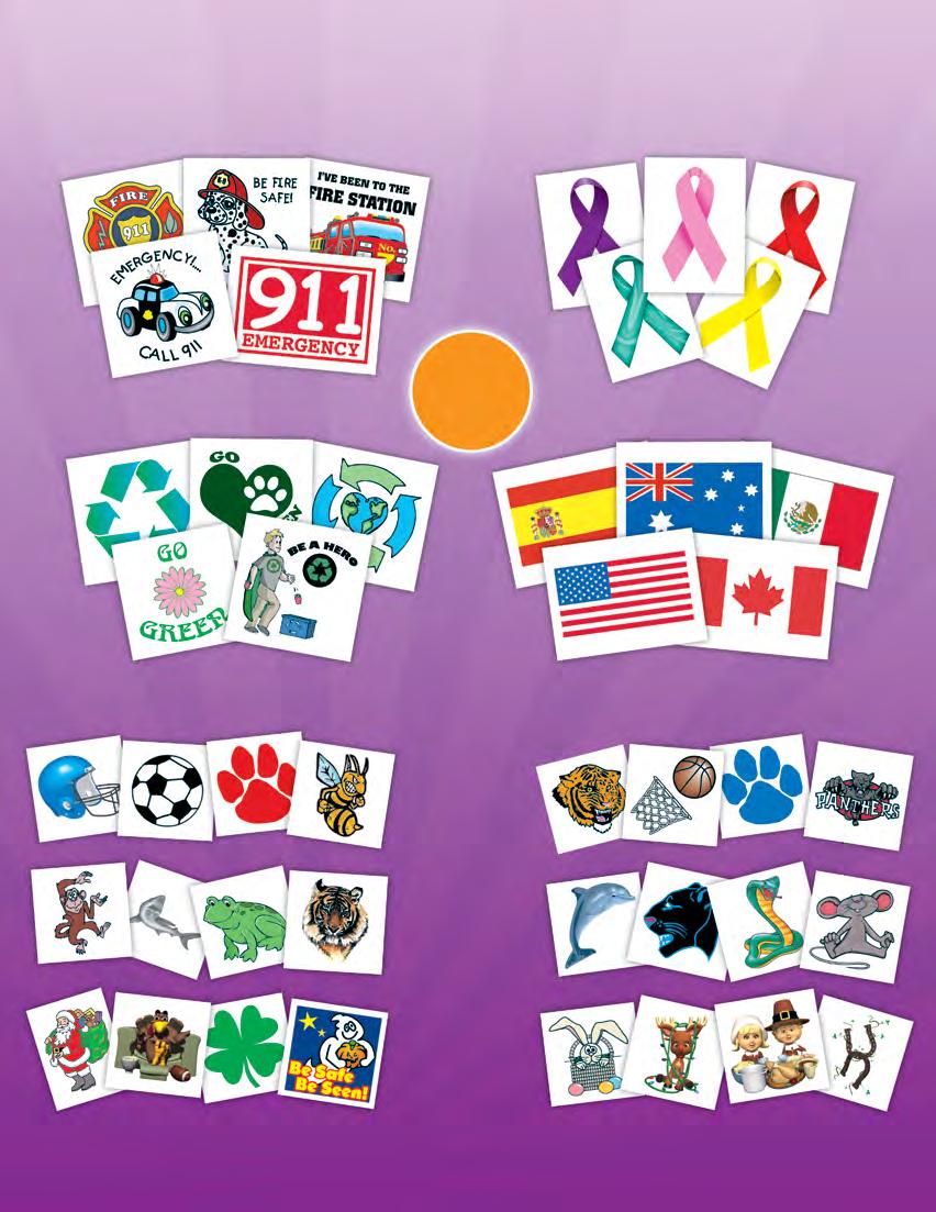 IN-STOCK TEMPORARY TATTOOS Thousands of In-Stock Temporary Tattoos to Ensure the Perfect Promotion!