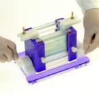 When only one gel is being run, the dummy plate must be used in the second position and fully tightened.