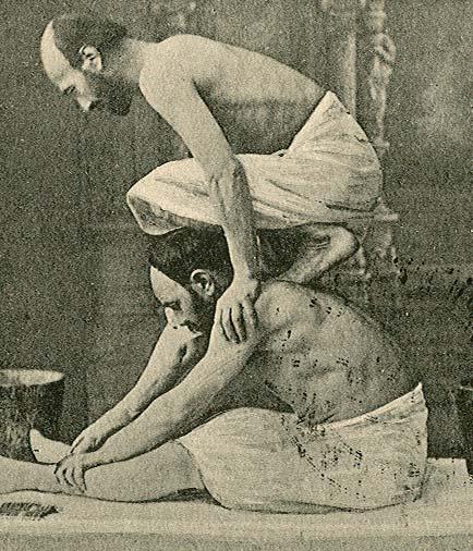 Figure 9: A nice massage at a men's bath There were men s days and women s days at the public bath.