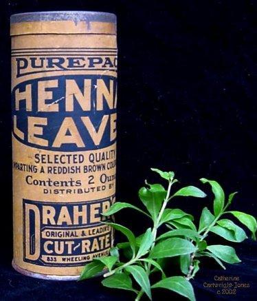 Figure 18: Package of pure henna hair dye from the early 1900's, USA Through the 1920 s and 30 s, henna and mixes of henna, indigo, and cassia and other chemicals (called red henna, black
