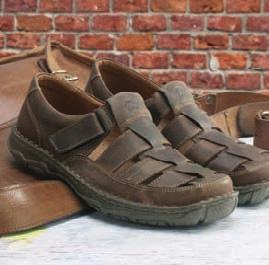 Brown Myles Robust sandal with soft leather upper and stitched in leather insole that is suitable for any location.