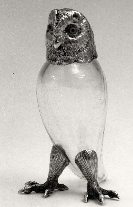 11. An Owl pepper by Alexander Crichton, London 1882 based on the mustard pot patent no