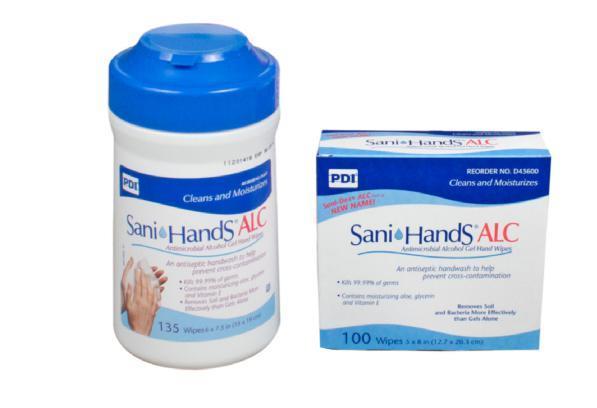 Sani-Hands ALC Individual Packets P-P13472 Sani-Hands ALC 10/100/Cs 12/135/Cs Antimicrobial alcohol gel hand wipes with gel that kills 99.99% of germs Contains 65.