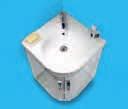 Available with semi or full pedestal 650mm washbasin 1 tap hole, left or right hand shelf.