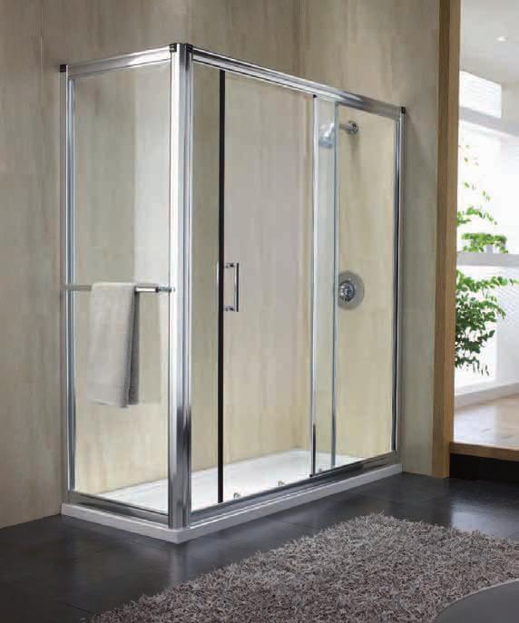 Hydr8 Sliding Door & Side Panel The sliding door can be used in between two walls, or the 1700mm option (with a side panel) could even replace an existing bath.
