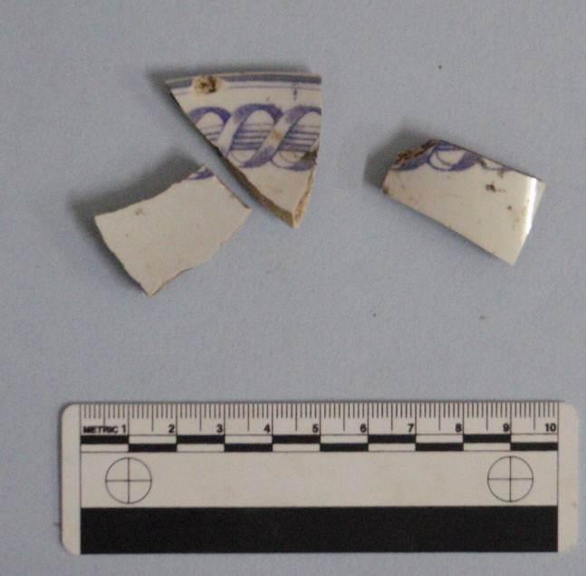 Figure 6. Cable pattern saucer. Glass A total of 31 glass fragments representing a minimum of eight vessels were recovered from the site.
