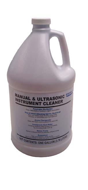 Manual & Ultrasonic Instrument Cleaner This neutral ph, liquid detergent concentrate is specifically intended for manual and ultrasonic cleaning of surgical instruments and laboratory glassware.