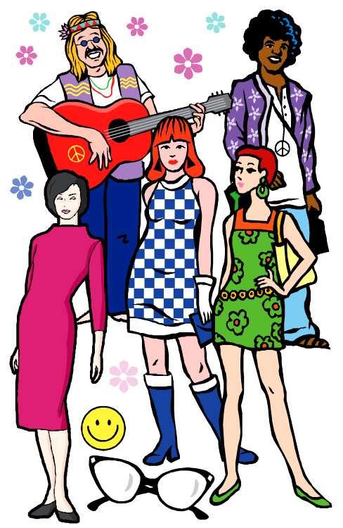1960s Youth culture grows. The Beatles invade the United States. Vietnam war polarizes the country. Space race begins. Twiggy popularizes thinness. New pantyhose frees hemlines.