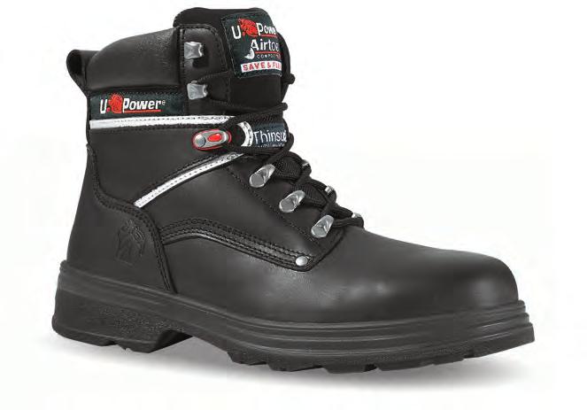 UPOWER SAFETY RANGE SCURO SG10164 SCURO GRIP S3 SRC BLACK FULL GRAIN WATER RESISTANT LEATHER PADDED COLLAR & TONGUE 200 JOULE AIRTOE COMPOSITE TOE CAP SAVE & FLEX PLUS U-GRIP TECHNOPOLYMER SUPERGRIP