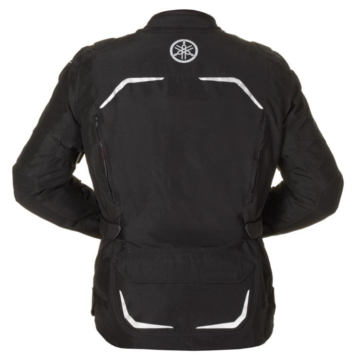Removable waterproof and breathable Dry mesh insert Removable warm lining Big zipped vents on chest and sleeves Fixed grids on back for airflow 3M reflective material on front, back, and sleeves