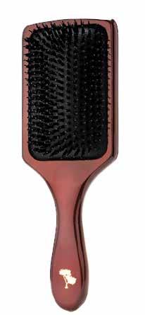 ARGAN INFUSED PADDLE BRUSH DETANGLE SHINE & SLEEK STYLE Helps to detangle and manage unruly hair. Use Argan Infused Paddle Brush to thoroughly brush wet or dry hair from scalp through to hair ends.