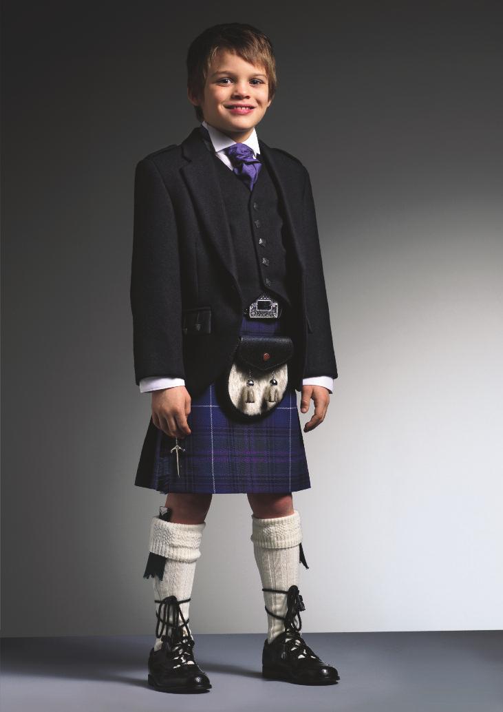 Children s Highlandwear PRESTIGE TARTANS Our Prestige Tartan Child Outfits include Jacket, Kilt, Flashes, Kilt Pin, Sporran, Belt and Buckle, Waistcoat to match jacket fabric, Shoes, Socks and Skean