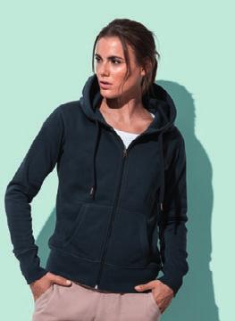 5710 Stedman Active Sweatjacket Women Ladies Hooded Sweat Jacket 280g/m², 80% ring-spun cotton, 20%, brushed interior tailo fit, double fabric hood with metal grommets for draw cord,