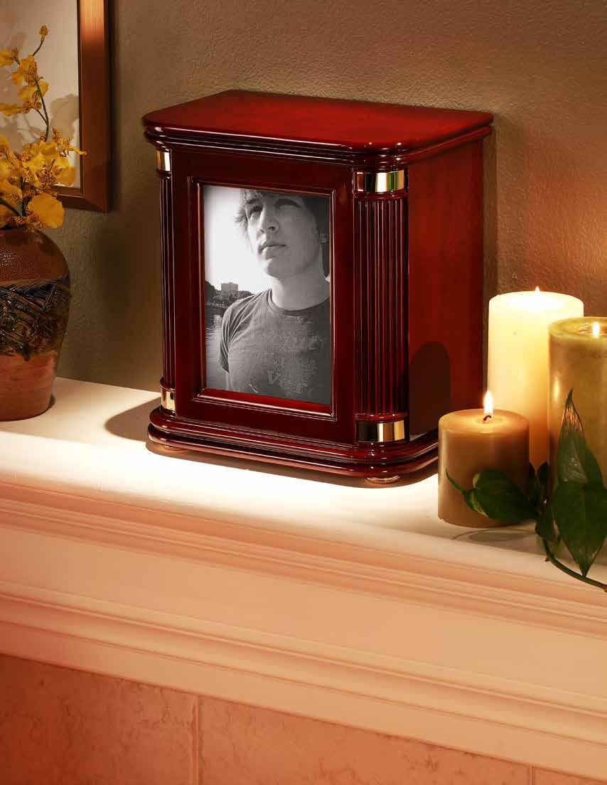 Honor II 800-173 High gloss Rosewood finish with polished brass feet Features photo frame that holds 5 x 7 photo Designed to