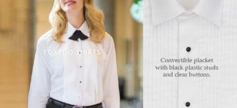 FORMAL ATTIRE Tuxedo Shirts $19.95 65/35 Poly/cotton in White Wing Collar Shirt has 1/8 pintuck pleats on bib.