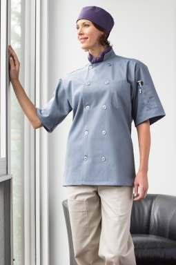 RESTAURANT AND CHEF APPAREL Short Sleeve Chef Coat UN0415 65/35 poly/cotton twill, ten