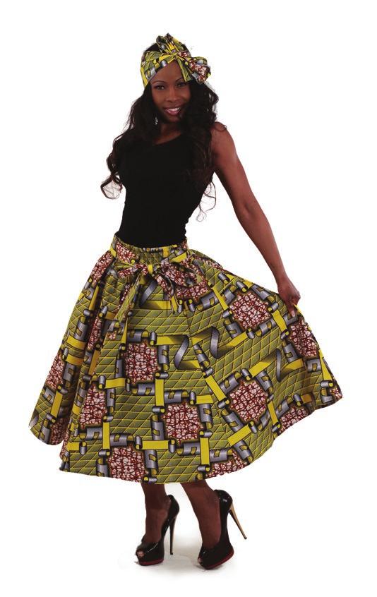C-WH138 Skirts Yellow African Print