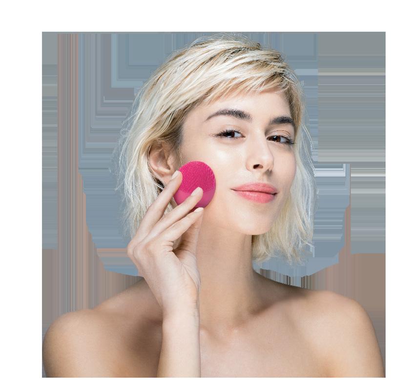app. 1 Remove all makeup, dampen skin and then apply your FOREO cleanser. 5 6 Follow instructions in the app to activate your customized cleansing routine.