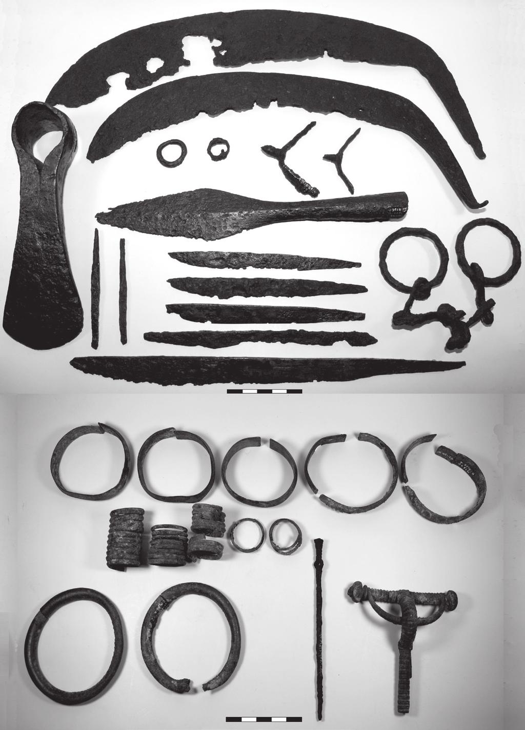 Examples of Latvian Middle Iron Age wealth deposits from burial