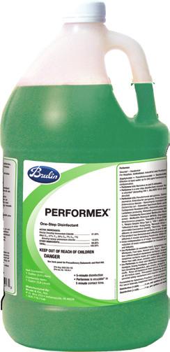 1:256 Green 2 Performex One-step hospital-use germicidal cleaner and deodorant designed for general cleaning, and disinfecting hard, non-porous inanimate surfaces. Disinfects in just 2 minutes.