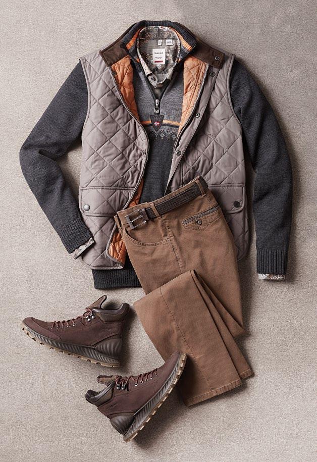 BARBOUR Vest $298 DALE OF NORWAY Sweater $358 HAUPT Shirt $178 MEYER