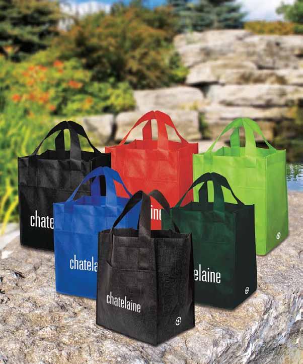 totes 17 C. NW4300 RECYCLED NON WOVEN CARRY ALL BAG This 90 gram non woven polypropylene tote is the perfect grocery carryall.