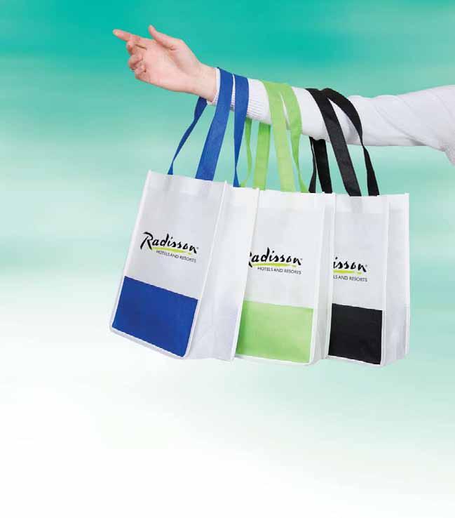 totes 29 B. New NW6959 NON WOVEN MINI STRIPE TOTE Made of lightweight 75 gram non woven polypropylene, this handy tote boasts two 16.