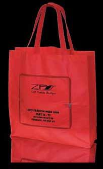 lightweight 75 gram non woven tote allows imprint to show when bag is open and closed at