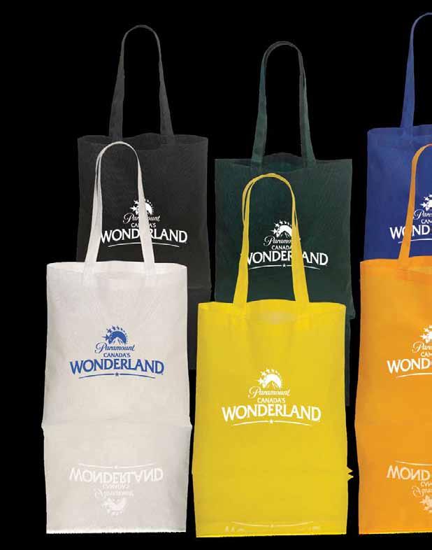 2 totes A. A. New NW4915 NON WOVEN CONVENTION TOTE This 75 gram non woven polypropylene convention tote has a wide open main compartment.