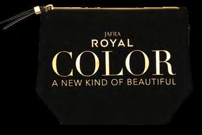 Regal Berry Shop more, save more!* JAFRA ROYAL COLOR Bag $5* with purchase from pages 2-7. Retail Value: $20 Limit 1 per purchase. Measures: 8.25 W x 6 H Luxury Lipstick.