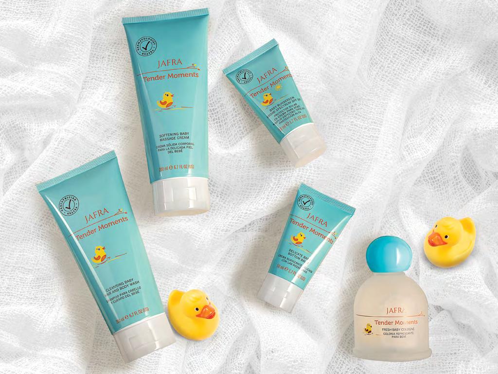 Tender Moments Set $52 Retail Value: $77 301150 Includes: Cleansing Baby Hair and Body Wash 6.7 fl. oz. Softening Baby Massage Cream 1.7 fl. oz Baby Sunscreen Broad Spectrum SPF 50 1.7 fl. oz Delicate Baby Bottom Balm 1.
