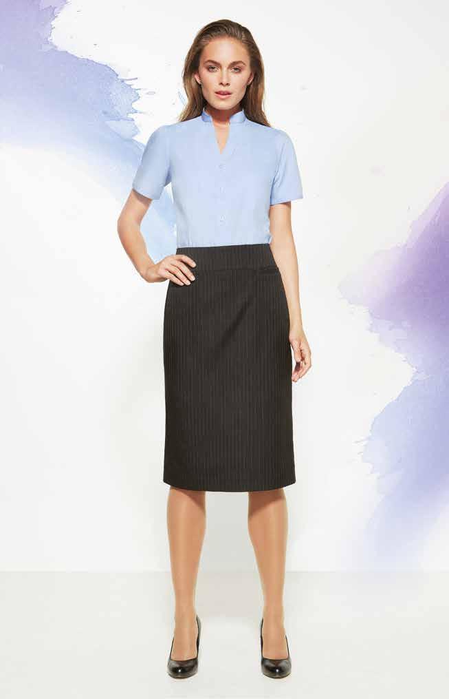20214 Black Ladies Chevron Skirt S261LS Blue Ladies Berlin Y-Line Shirt Colour White, Black, Grape, Blue, Graphite, Cherry