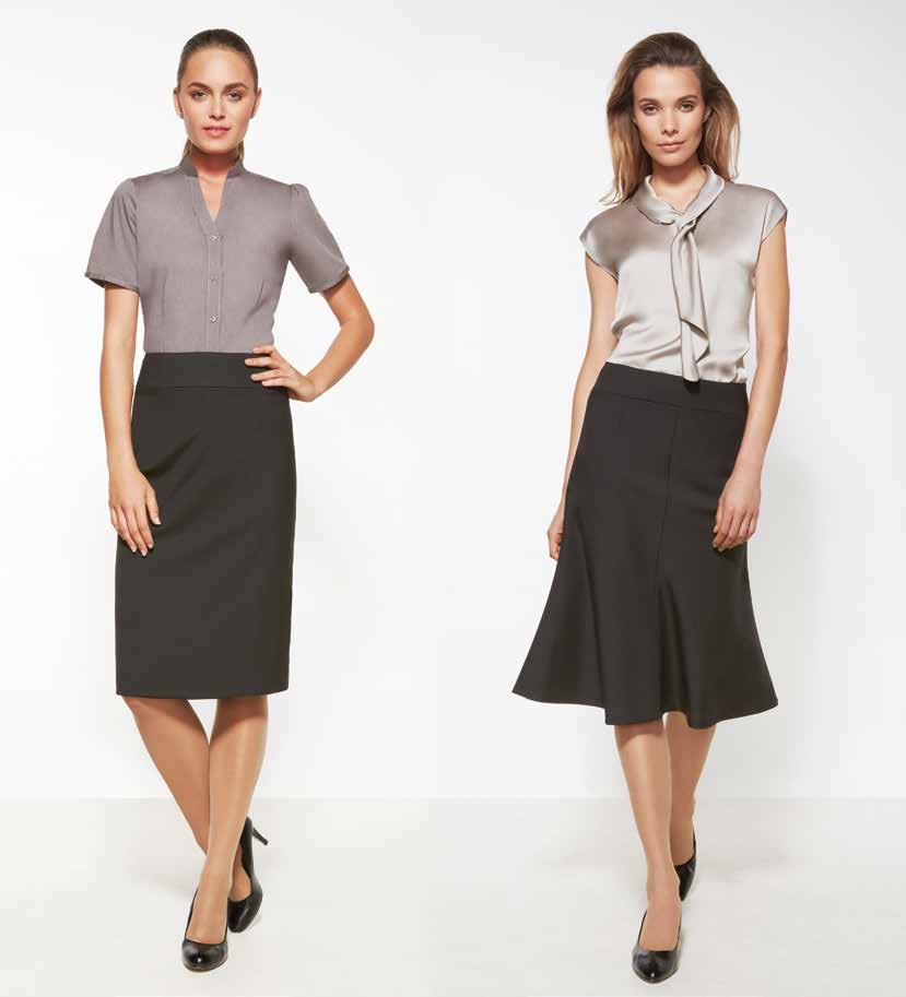 Graphite, Cherry 24013 Black Ladies ¾ Length Fluted Lined Skirt S314LS Champagne