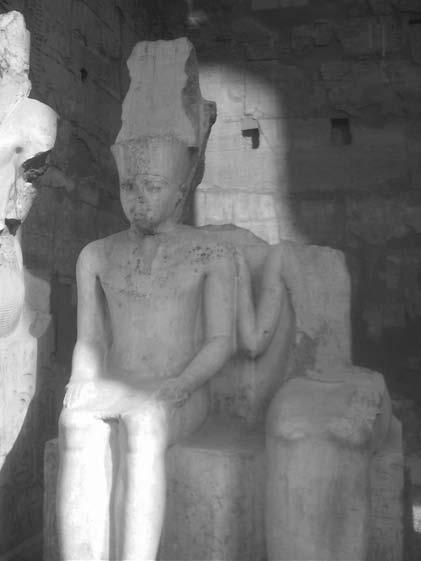 118 THE BOY BEHIND THE MASK Figure 23 Tutankhamun group statue. Karnak Temple. Photograph courtesy of Dave Thompson.
