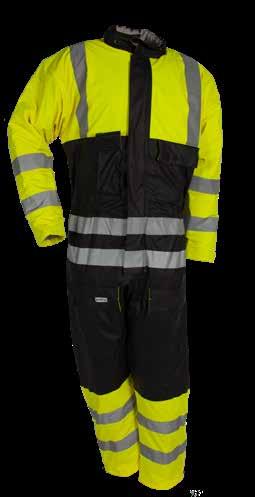 000 mm Microflex Flame-Retardant High-Visibility Winter Coverall Quilted lining Hood with  pockets Ruler pocket on the leg Zipper and inside