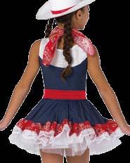 Red disc applique, bow and spandex binding