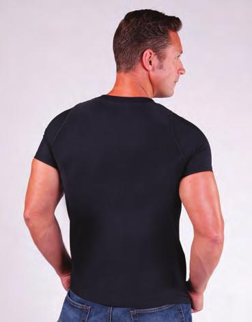 Tapered design provides a contoured fit Maximum compression to the chest, upper back and