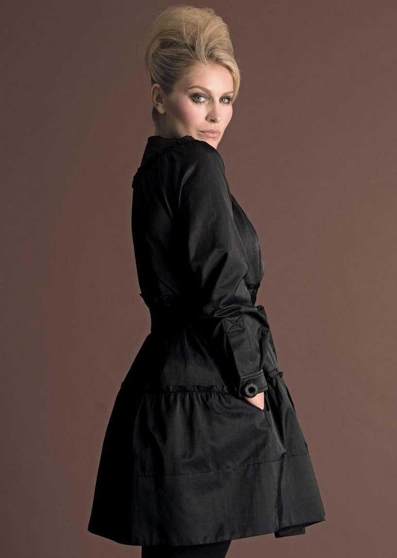 Frill Baby Doll Coat black, coat, jacket, trench, black coat, black jacket, black trench, short coat,