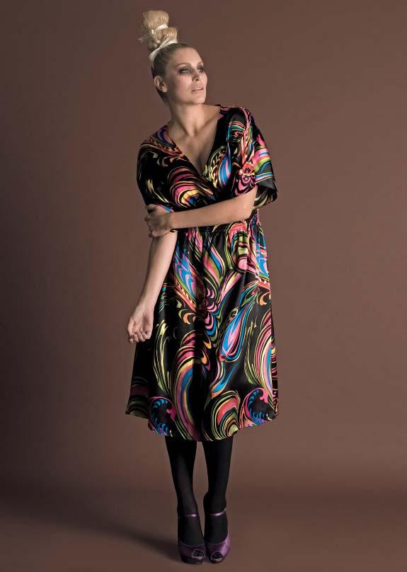 Dress dress, silk, silk dress, colourful, print, pattern S37 MAD More kaleidoscope swirls of colours