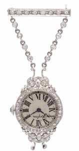 106* A Platinum and Diamond Lapel Watch, C.H.