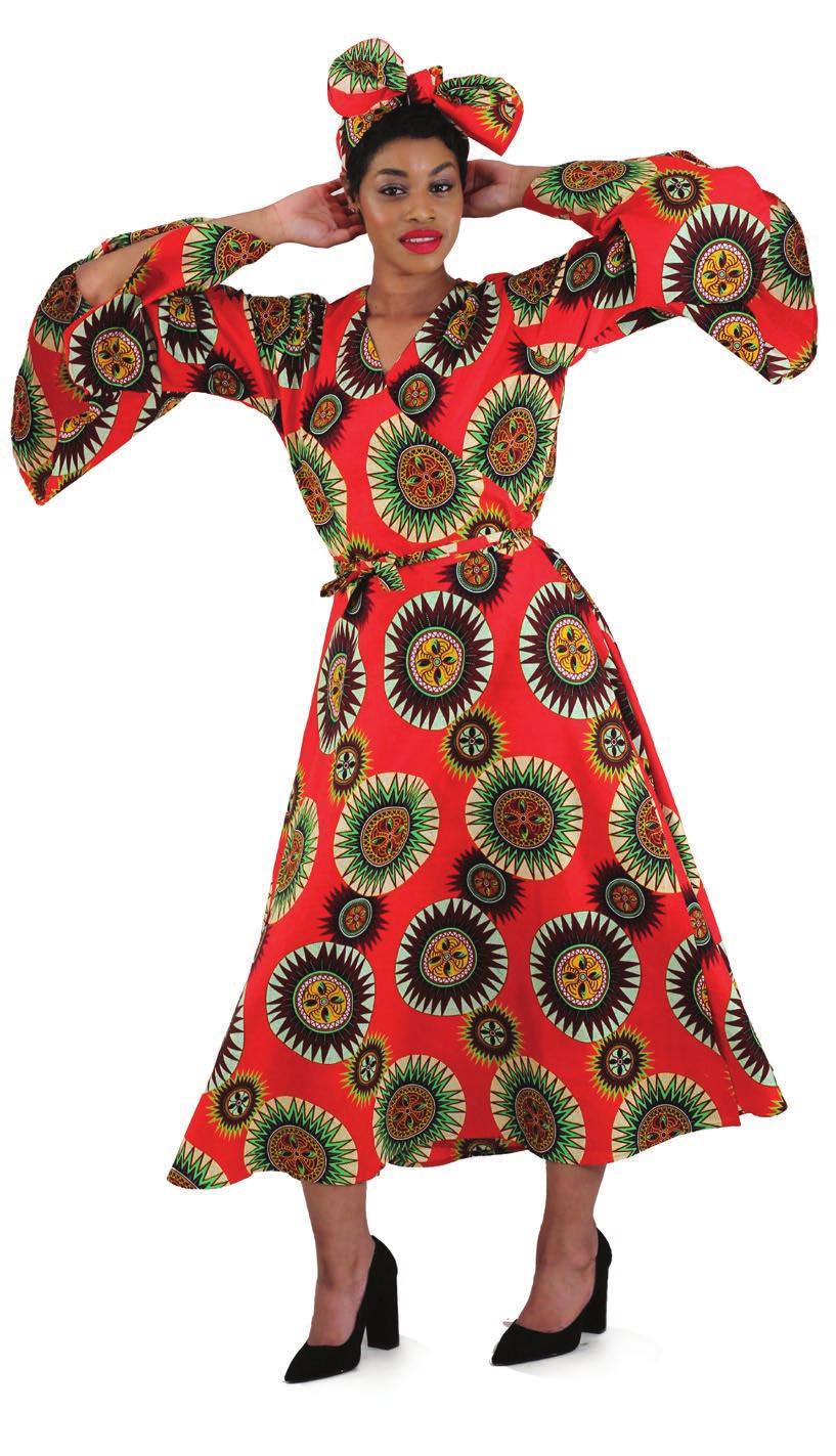 /Brown African Print Short Wrap Skirt C-WS960 Sun