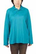 00 Mens adaptive long sleeve Polo Top with open back design and closure for easy dressing.