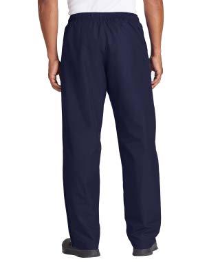 100% polyester ripstop with DWR finish 100% polyester mesh lining above knees, poly lining below for easy on/off Elastic waistband with drawcord