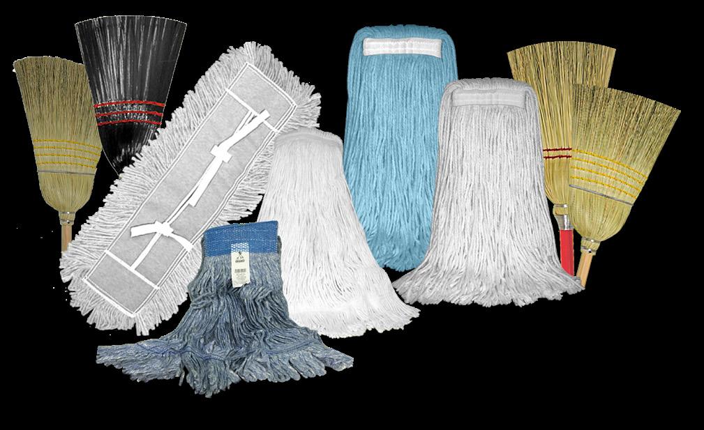 brooms, floor and hand pads,