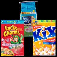 58 Food - Cold & Hot Cereal GM Kix 14 12 oz 43.39 3.10 Lucky Charms 14 16 oz 49.79 3.56 Reese's Puffs 14 18 oz 48.49 3.46 GM Basic Four 12 16 oz 45.19 3.