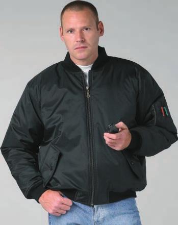 Casual Jackets S533: Falkirk Bomber Jacket S535: Pilot Jacket Casual Jackets 50 Front zip with storm flap. Two side pockets with zip fastening. Internal security pocket.