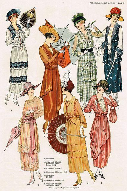 44. Delineator-May 1918 Butterick-July 1918: Summer Dresses