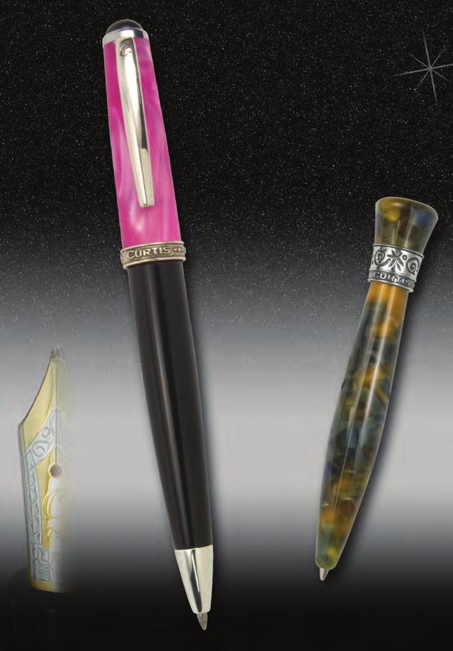 cover story Pink & Black Streamline ballpoint (left) with Whimsy design Mini ballpoint (right) Our pens have been developed using our considerable jewelry experience, and the striking combination of