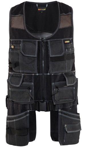 Mesh panels with stretch material make the waistcoat light and provide good ventilation.